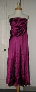 Donna Karan $735 Bougainvillea Silk Satin Ruched Dress NEW 14  