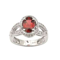 14k Gold Red Spinel and 1/5ct TDW Diamond Ring  