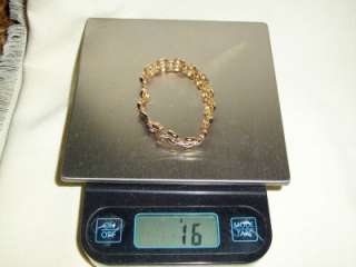   Sterling Silver 8 1/2 Bracelet Gold Color 16 Grams Wear/Scrap  