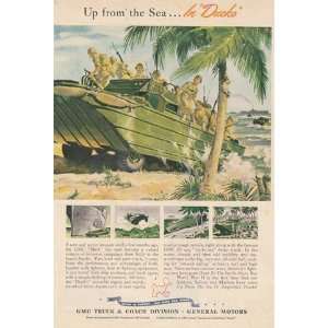 Print Ad 1944 General Motors Up from the Sea in Ducks 