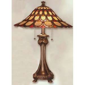  Peacock Antique Tiffany Table Lamp