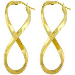10k Yellow Gold Figure 8 Hoop Earrings  
