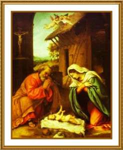   Nativity by Italian Artist Lorenzo Lotto Counted Cross Stitch Chart