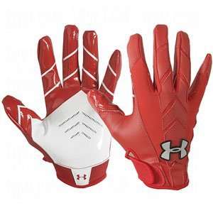  Under Armour Mens UA Blitz Receiver Gloves Red XLarge 