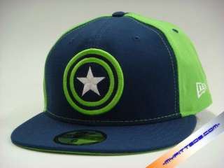 Marvel Captain America Navy Green New Era Limited Hat  