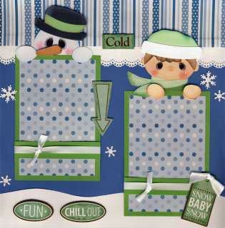 Chilln ~ winter scrapbooking 2 premade 12x12 pages BY CHERRY paper 