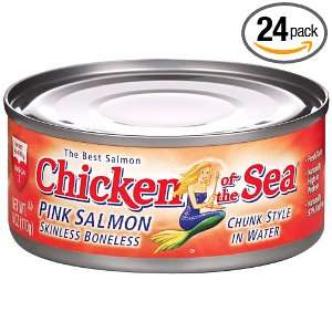 Chicken of the Sea Pink Salmon, Skinless, Boneless, 6 Ounce Cans (Pack 