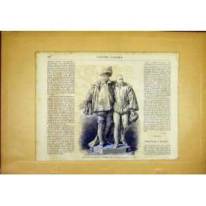   Statue Comtes Egmont Horn Brussels French Print 1865