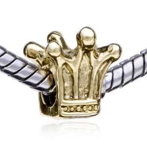  Pandora Style Bead Golden Imperial Crown Pattern European 