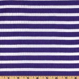  42 Wide Designer Smocked Jersey Knit Stripes Purple/White Fabric 