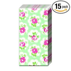 Boston International Green Provence Rose 4 ply Pocket Tissues, 10 