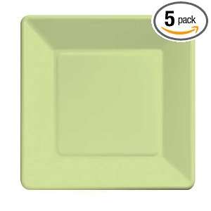 Creative Converting 9 Square Paper Dinner Plates, Pistachio Color, 18 