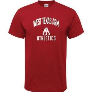 West Texas A&M Buffaloes Cardinal Red Athletics Arch T Shirt  