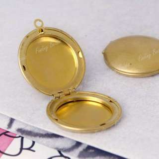 2pc Brass round Photo Locket pendants bead charm MB0516  