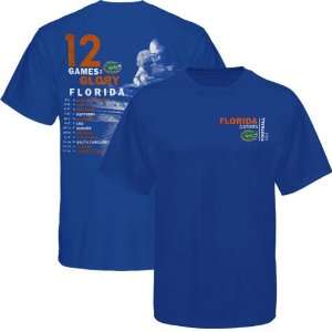  Florida Gators 2011 Football Schedule T Shirt   Royal Blue 