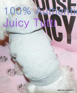 SALE ♥Juicy Couture Gray Fleece Cotton Dog Hoodie Sweater S  