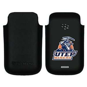  UTEP Mascot raised on BlackBerry Leather Pocket Case  