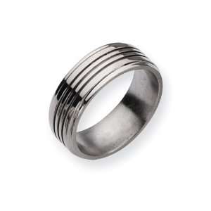  Titanium Grooved 8mm Polished Band Size 15.25 Jewelry