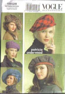 Vogue Sewing Pattern Headwear Handbag or Accessories ~  