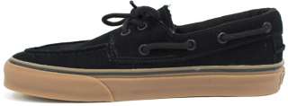 NEW VANS ZAPATO DEL BARCO SUEDE BLACK GUM SNEAKERS MENS BOAT SHOES ALL 