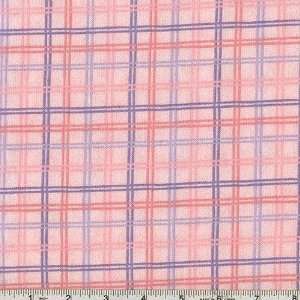  45 Wide Bouncing Baby Flannel Plaid Pink Fabric By The 