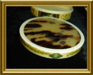 ANTIQUE FRENCH *MINIATURE PAINTINGS* COMPACT, ROUND BOX  