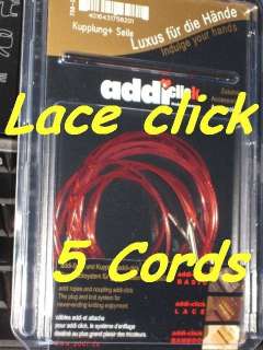 RED Cords Lace Addi Click knitting needles Asscessory  