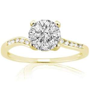  1 Ct Round Intertwined Diamond Engagement Ring Channel Set 