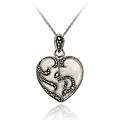 Sterling Silver Marcasite Mother of Pearl Pendant  
