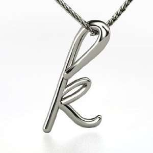    Love Letter K Pendant, Platinum Initial Necklace Jewelry