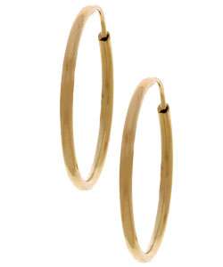 14k Gold High Polish Hoop Earrings  