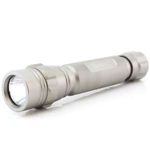  Silver Anodized Aluminum LED Flashlight   Water & shock 