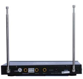   VHF Dual Channel Wireless Microphone w/2 Lapel (Lavalier) Mic Cordless