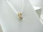 Ladies 14k Solid Gold Pendant with blue cubic Zirconia  