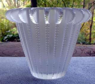 Large Lalique French Crystal Royat Vase 150th anniversary Rene Lalique 