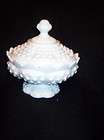 fenton white hobnail milk glass 6 candle holder decorative bowl