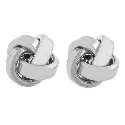 Rhodiumplated Sterling Silver Love Knot Earrings  