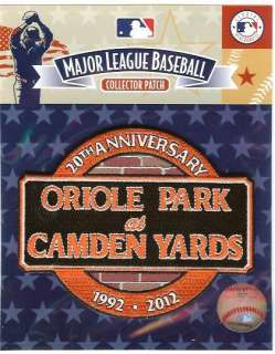 2012 Baltimore Orioles Camden Yards 20th Anniversary Logo Patch 100% 