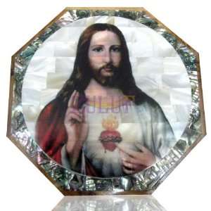 Jesus Mother Of Pearl Wall Hanging