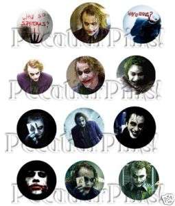 The DARK KNIGHT (12) Pins / Buttons   Batman Joker Film  