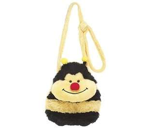Bumble Bee Plush Stuffed Animal Shaped Purse Toy Tote Bag Carry Along 
