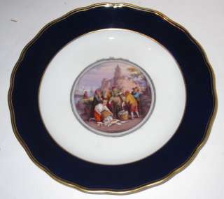 Set 12 Antique Meissen Porcelain Painted Cabinet Plates  