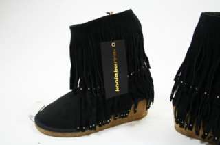 NEW AUTH Koolaburra Black Studded Fringe Boots 8 $300  