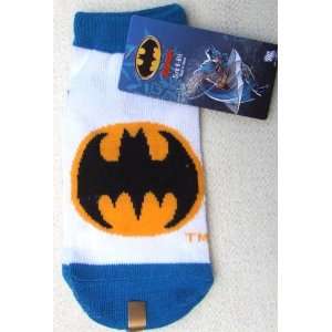  Kids Batman Bat Signal Socks Size 6 to 8 1/2 Blue White 