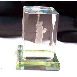  Statue of Liberty Laser Art Crystal Paperweight 