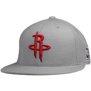    Houston Rockets Fitted Flat Brim Hat (Grey)