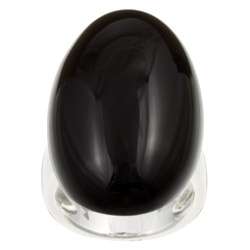 Sterling Silver Oval Onyx Cocktail Ring  