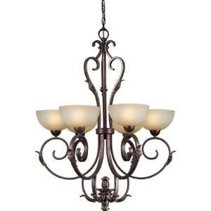  Forte 2275 06 27 Chandelier, Black Cherry Finish with 