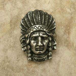   Hardware 364 Indian Head Knob Black w Bronze Wash