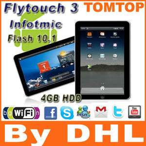 10.1 Flytouch 3 Google Android 2.3 Tablet PC WiFi Infotmic HDD 4GB 
